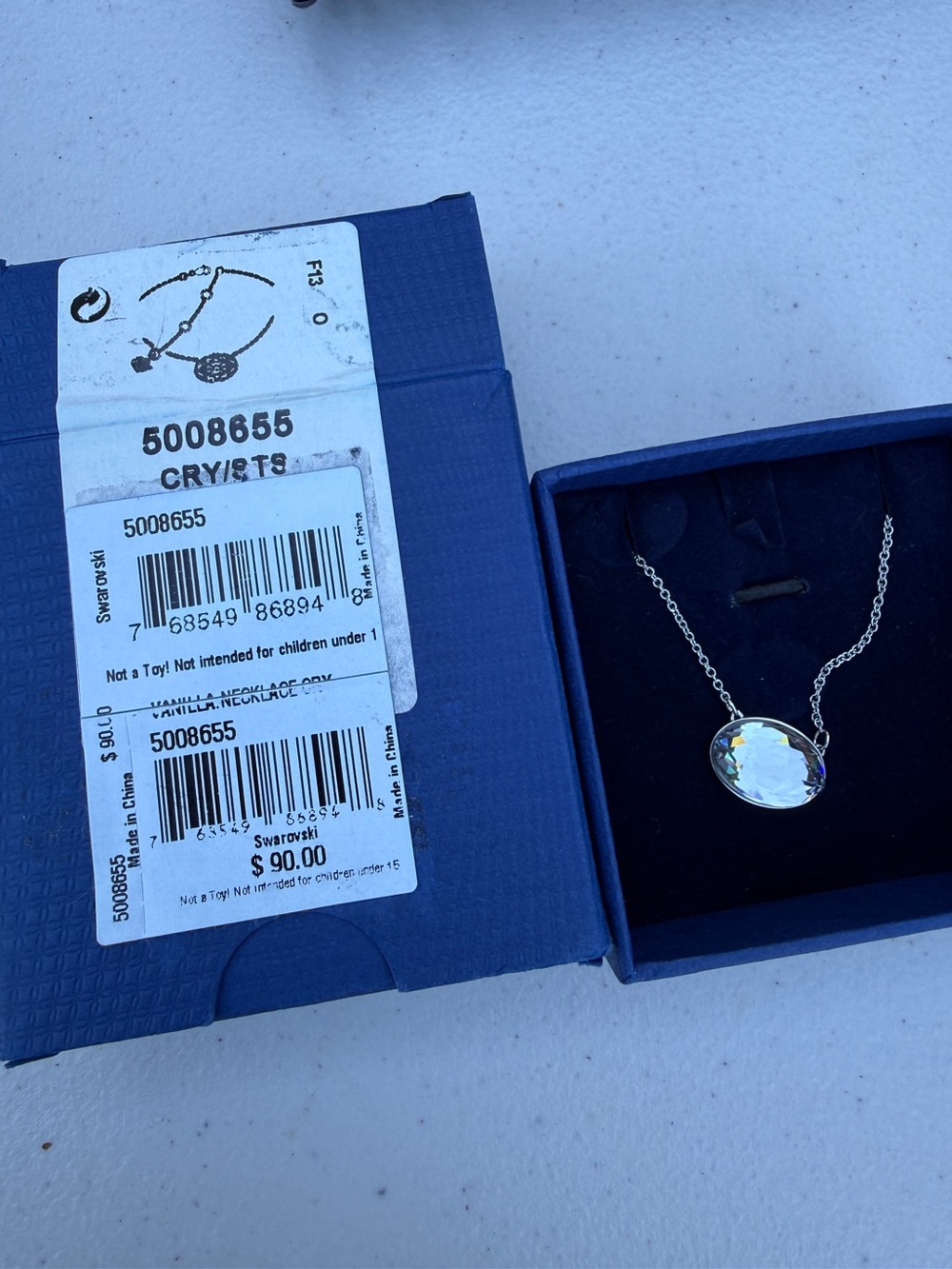New Swarovski Silver Necklace with Clear Crystal Pendant